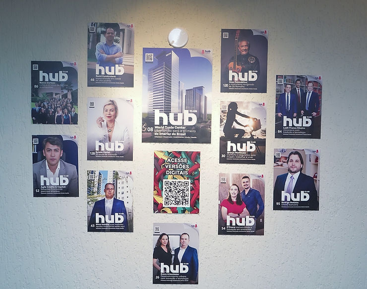 Revista Hub Club é lançada com celebração de parceria e estúdio de podcast inovador; veja fotos