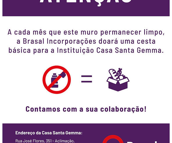 Brasal Incorporações lança campanha para evitar pichações em prol de uma cidade mais limpa