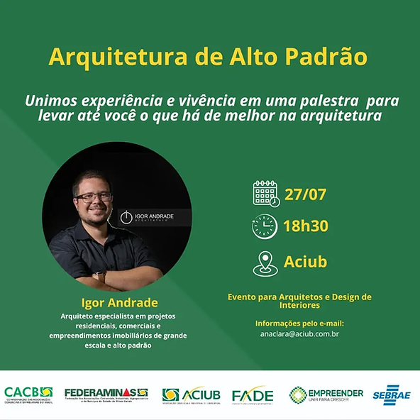 “Arquitetura de Alto Padrão” é tema de palestra gratuita esta semana