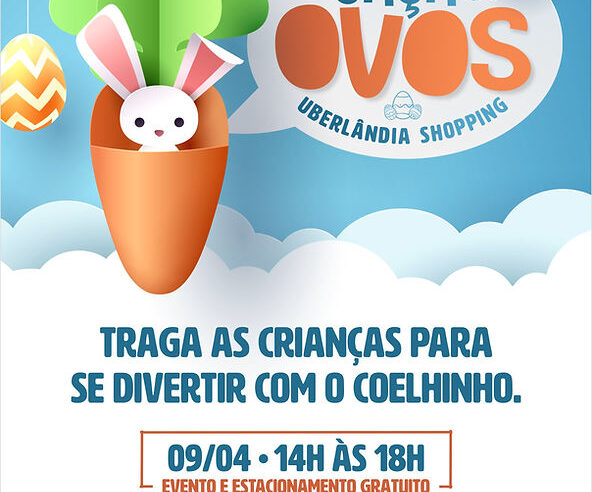 Caça aos Ovos vai garantir diversão das crianças no Uberlândia Shopping