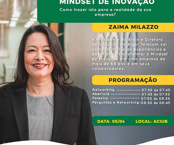 Aciub Jovem promove bate-papo sobre mindset de inovação com Zaima Millazo