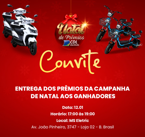 CDL Uberlândia entregará prêmios aos ganhadores da campanha de Natal