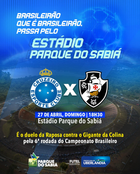Prefeitura autoriza partida entre Cruzeiro e Vasco no Estádio Parque do Sabiá
